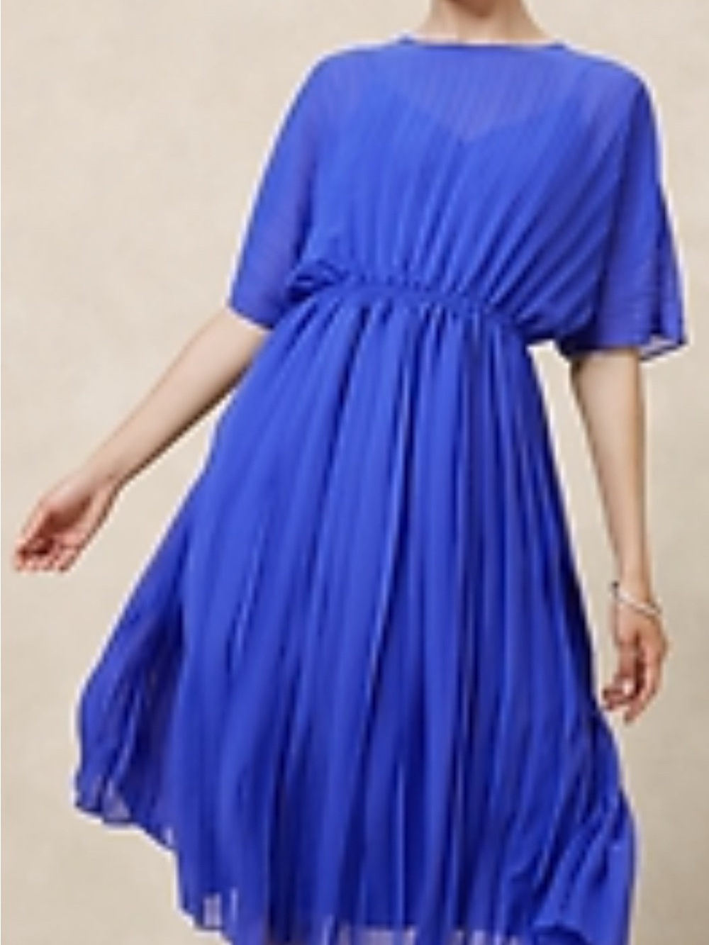 Banana Republic Cobalt Pleated Midi Dress